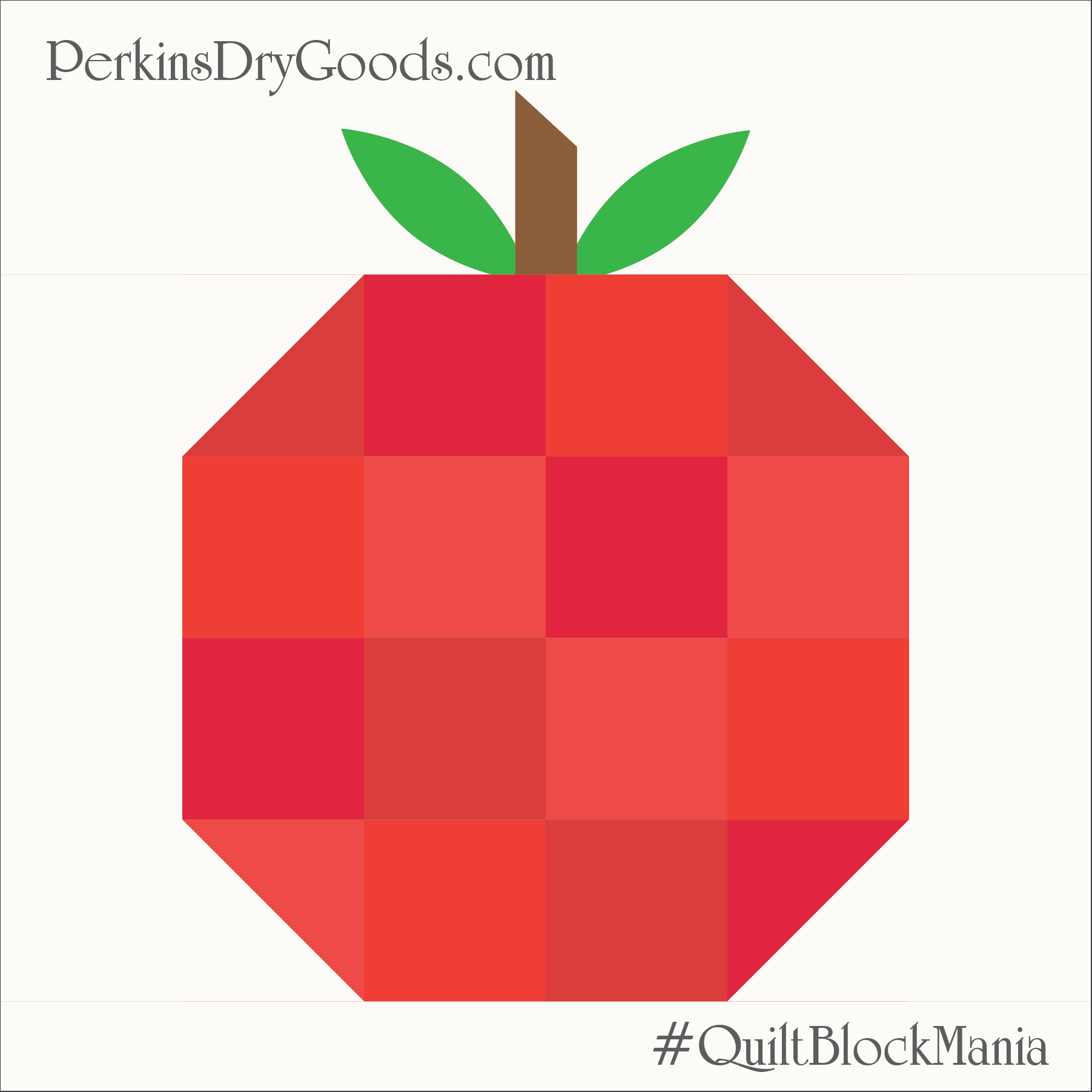 Red Delicious Block Pattern ~ PDF